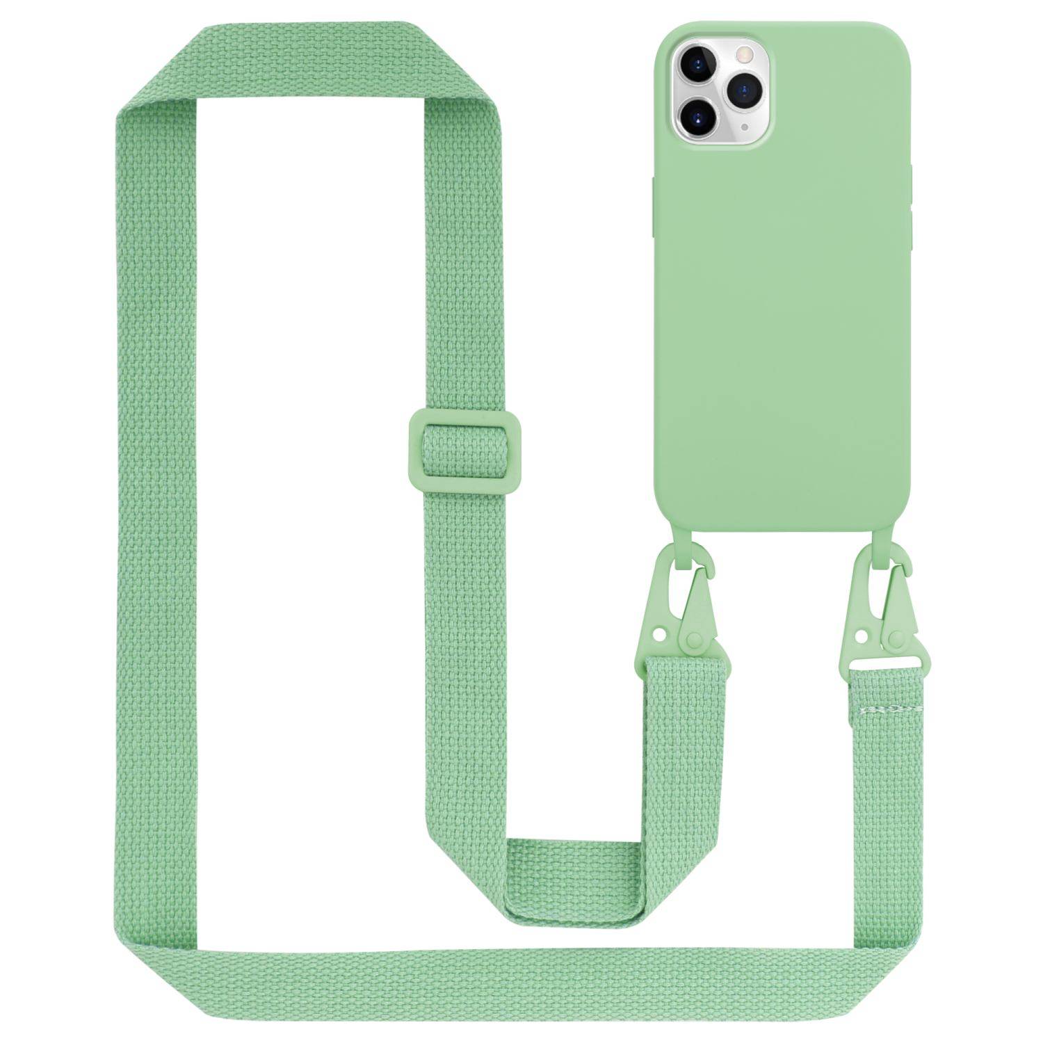 Cadorabo Schutzhülle für Apple iPhone 11 PRO MAX Hülle in Grün Handykette Etui längenverstellbar Kordel Band-0