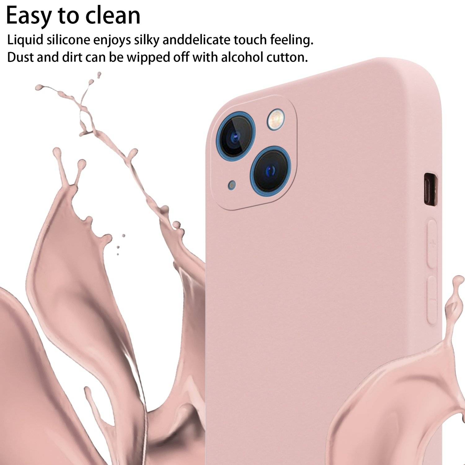 Cadorabo Schutzhülle für Apple iPhone 13 Hülle in Rosa Handykette Etui längenverstellbar Kordel Band-1