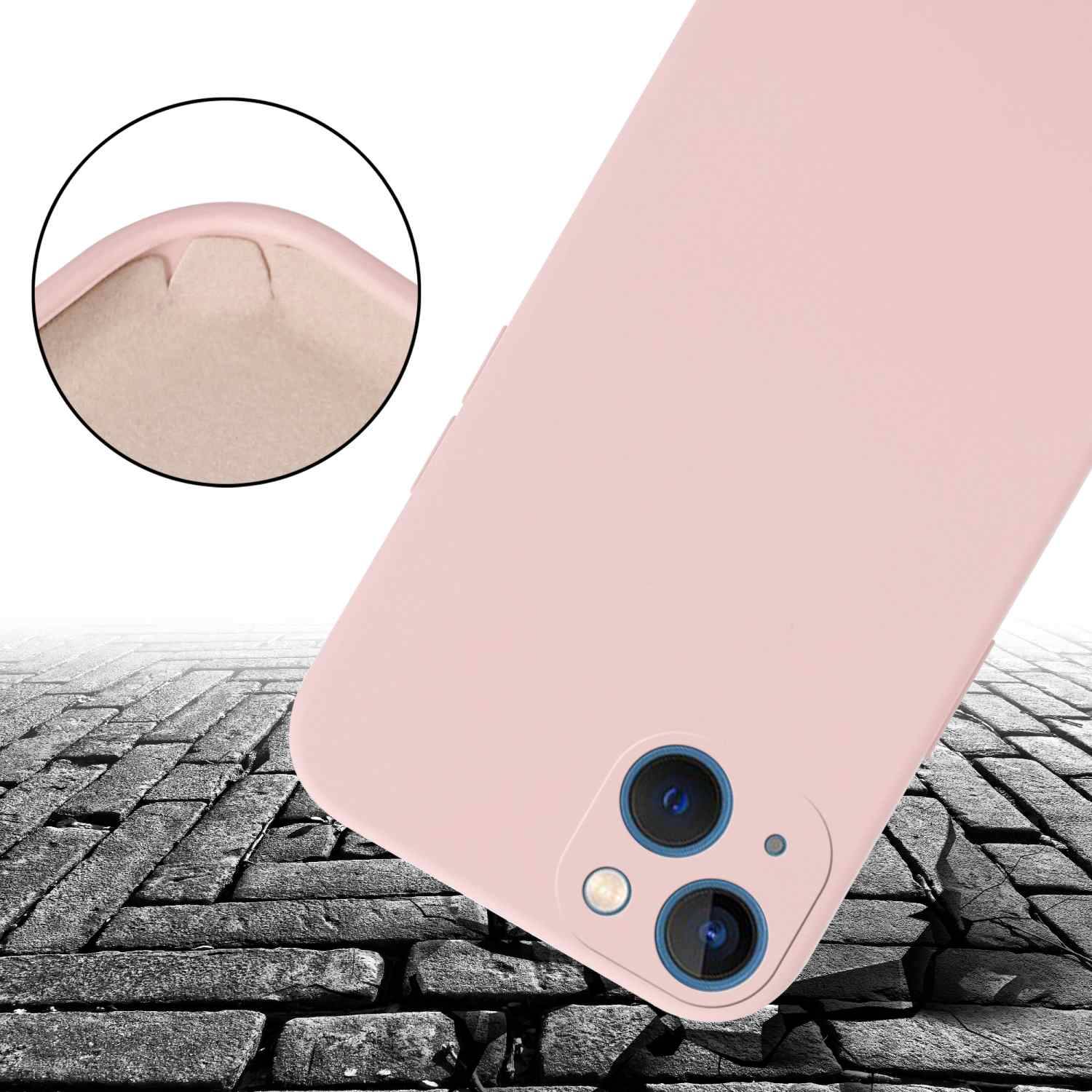 Cadorabo Schutzhülle für Apple iPhone 13 Hülle in Rosa Handykette Etui längenverstellbar Kordel Band-3