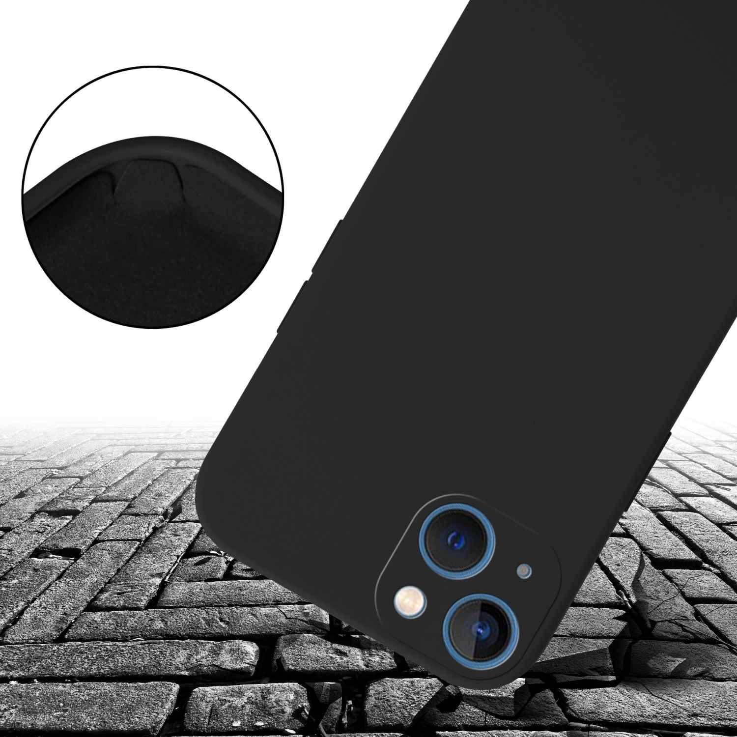 Cadorabo Schutzhülle für Apple iPhone 13 Hülle in Schwarz Handykette Etui längenverstellbar Kordel Band-3