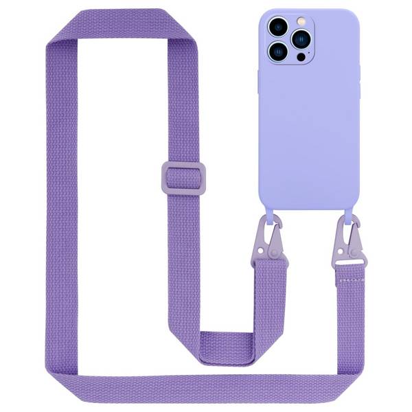 Cadorabo Schutzhülle für Apple iPhone 13 PRO Hülle in Lila Handykette Etui längenverstellbar Kordel Band