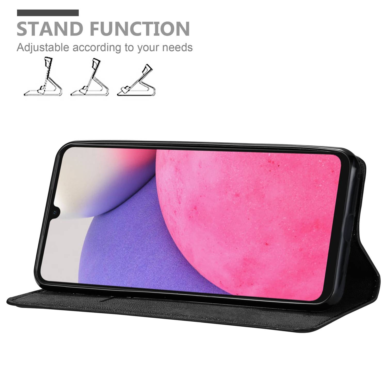 Cadorabo Hülle für Samsung Galaxy A33 5G Schutz Hülle in Schwarz Handyhülle Etui Case Cover Magnetverschluss-1