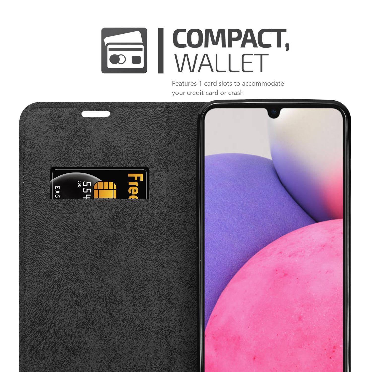 Cadorabo Hülle für Samsung Galaxy A33 5G Schutz Hülle in Schwarz Handyhülle Etui Case Cover Magnetverschluss-2