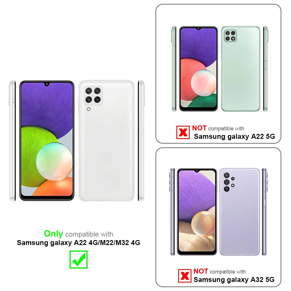 Cadorabo Hülle für Samsung Galaxy A22 4G / M22 / M32 4G Schutz Hülle in Braun Handyhülle Etui Case Cover-4