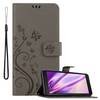 Cadorabo Hülle für Samsung Galaxy XCover 5 Schutz Hülle in Grau Schutzhülle Handy Hülle Etui Case Blumen Flower