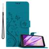 Cadorabo Hülle für Samsung Galaxy XCover 5 Schutz Hülle in Blau Schutzhülle Handy Hülle Etui Case Blumen Flower