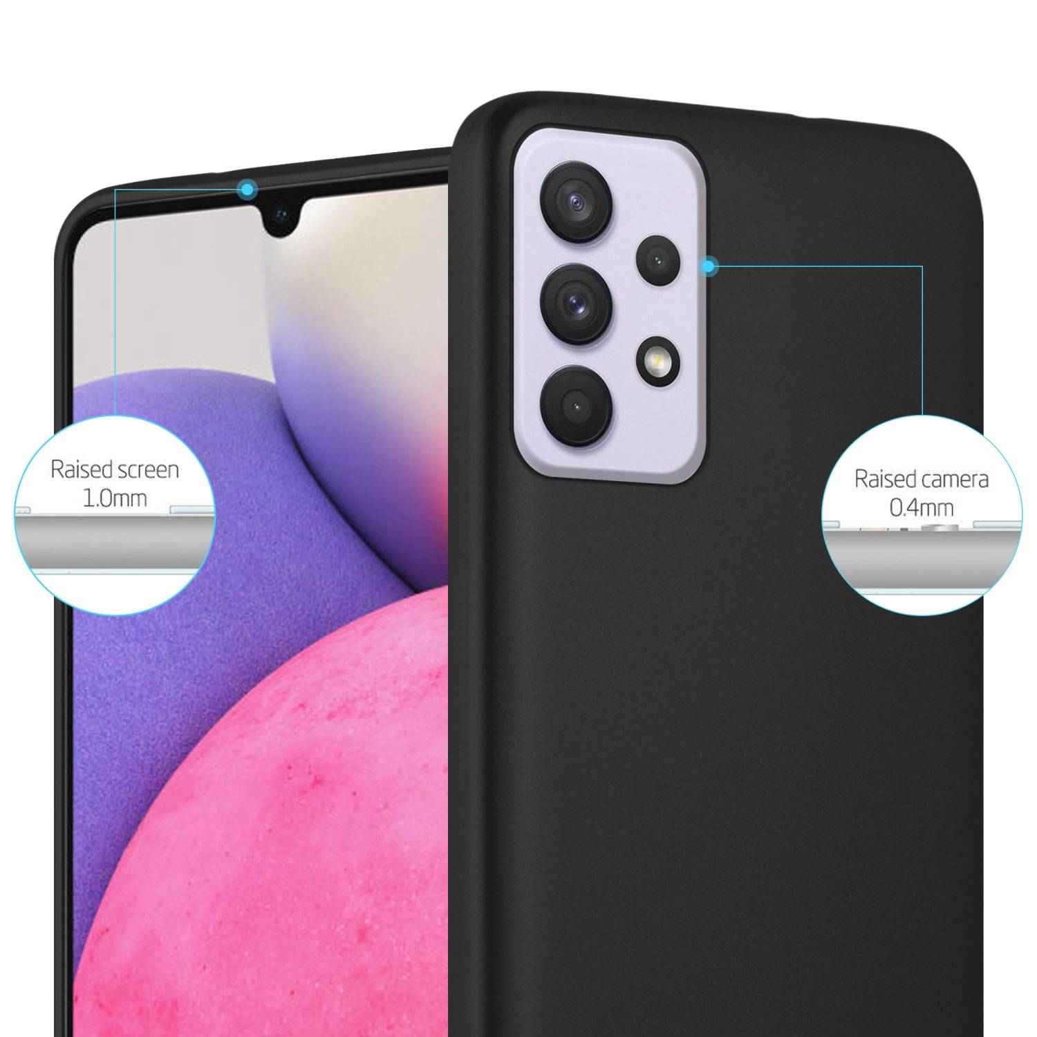 Cadorabo Schutzhülle für Samsung Galaxy A33 5G Hülle in Schwarz Handyhülle TPU Silikon Etui Cover Case-2