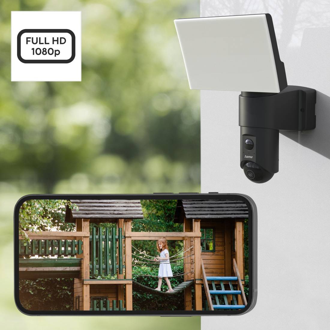 hama 00176614 Überwachungskamera mit Licht und Bewegungsmelder, WLAN, für außen, 1080p-3