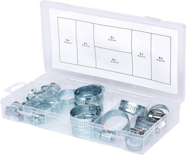 KS TOOLS Sortiment Schlauchschellen, Ø 16-40mm, 26-tlg