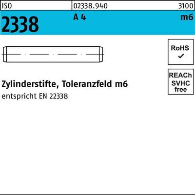 Zylinderstift ISO 2338 10 m6x 16 A 4 50 Stück