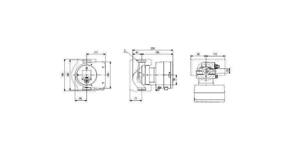 Grundfos Grundf Heizungsumwälzpumpe MAGNA3 Vers. 230 V PN 10 180mm T-3