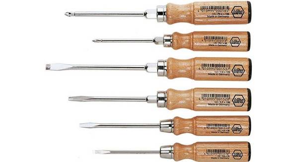 WIHA Schraubendrehersatz 162 HK6 SO 6-teilig Schlitz / PH Holzgriff