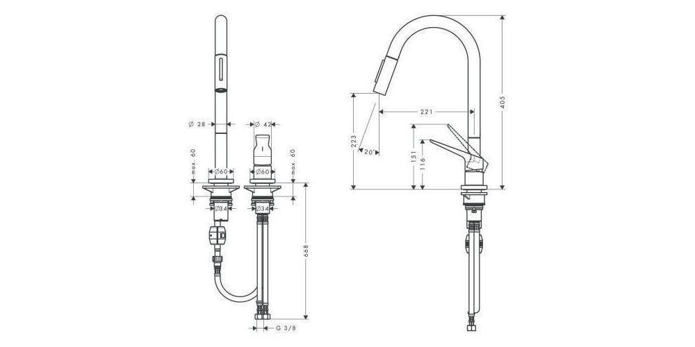 2-L Einhebel-Spültischmischer AXOR CITTE DN 15 m Ausziehbrause Stain steel optic-3