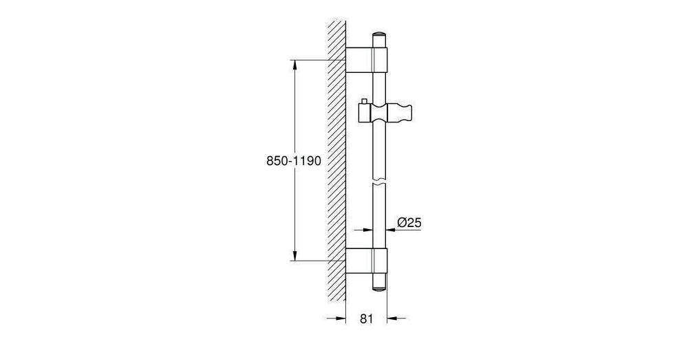 Grohe Rainshower Brausestange, 1150mm, mit FastFixation Plus, Chrom, 27136001-5
