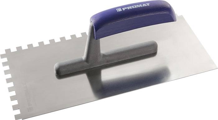 PROMAT Glättekelle L.280mm B.130mm Zahn 8x8 rostfrei,m.H-Heft VA-0