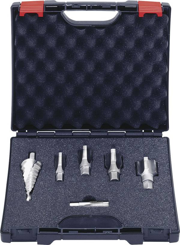 Exact 05979 Einschnittgewindebohrer-Set 6teilig metrisch fein M12, M16, M20, M25, M32 Rechtsschneidend DIN EN 60423 HSS 1 Set