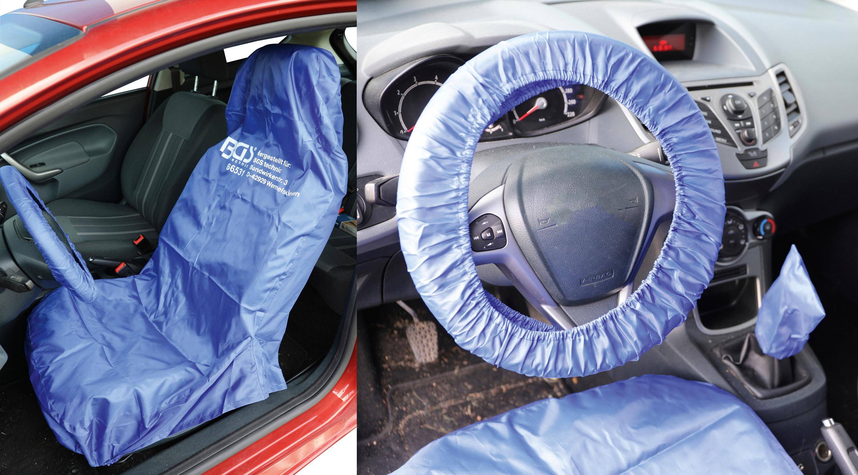 Universal Sitz- und Lenkrad-Schonbezug-Satz - gefertigt aus Polyester-4