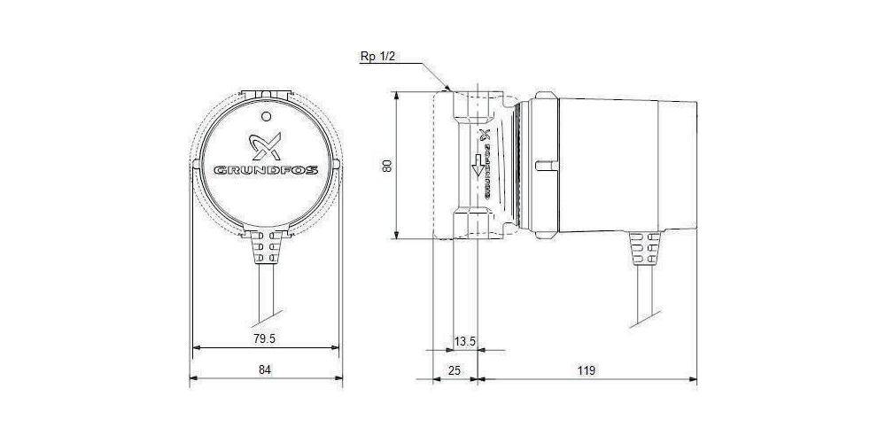 GRUNDFOS Zirkulationspumpe COMFORT 15-14 B DACH-2