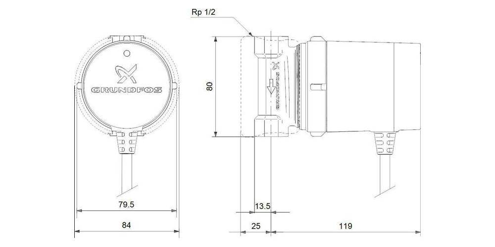 GRUNDFOS Zirkulationspumpe COMFORT 15-14 B DACH-3