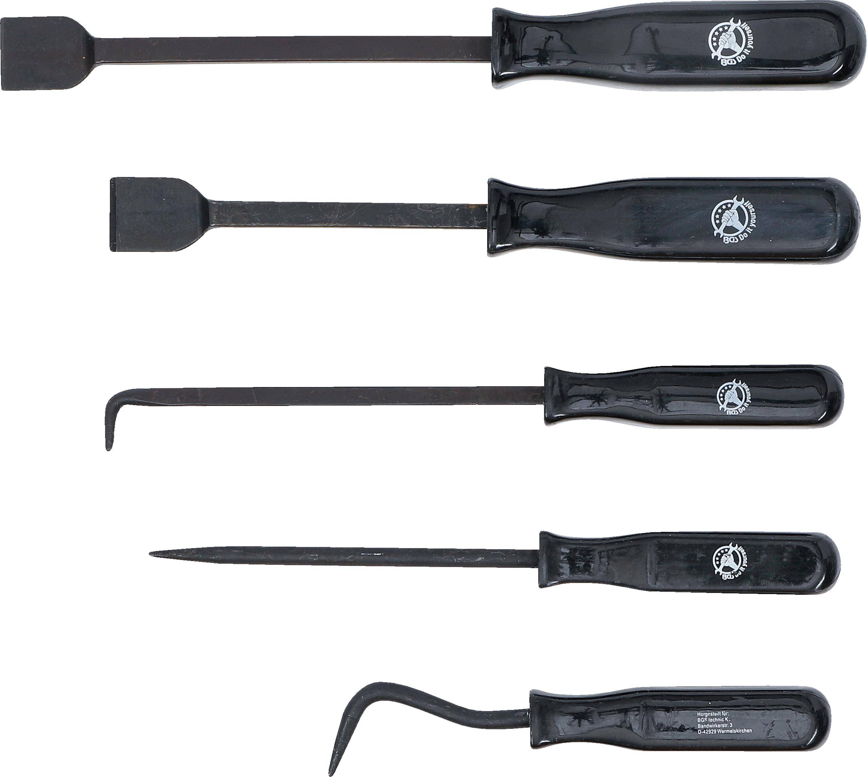 Schaber- und Hakensatz "BGS" - 5-tlg. - im Farbkarton - schwarz oxidiert und geh-1