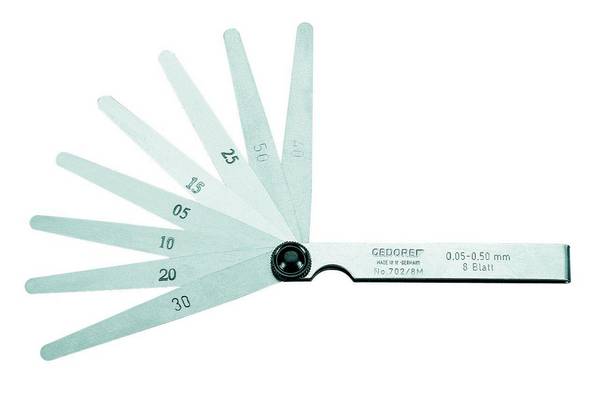 Fühlerlehrenfächer - mit Schutzgriff - einklappbar - 0,05 - 1,00 mm
