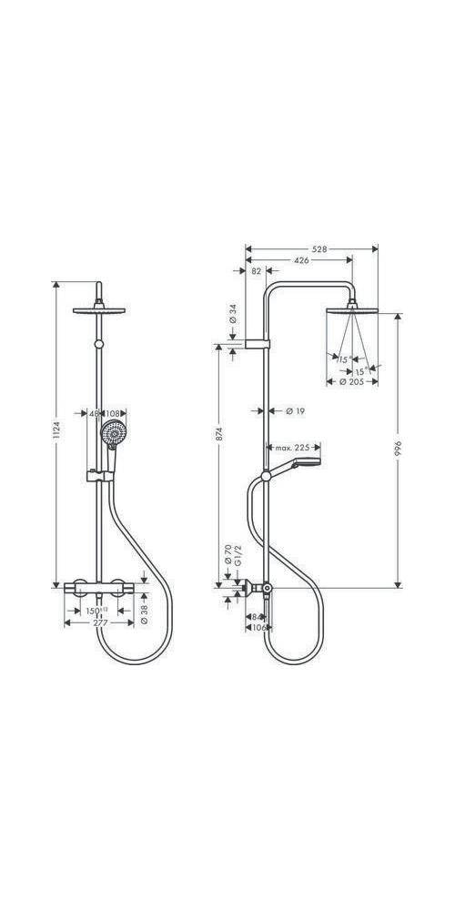 HG Showerpipe VERNIS Blend 200 1jet mit Brausethermostat chrom-2