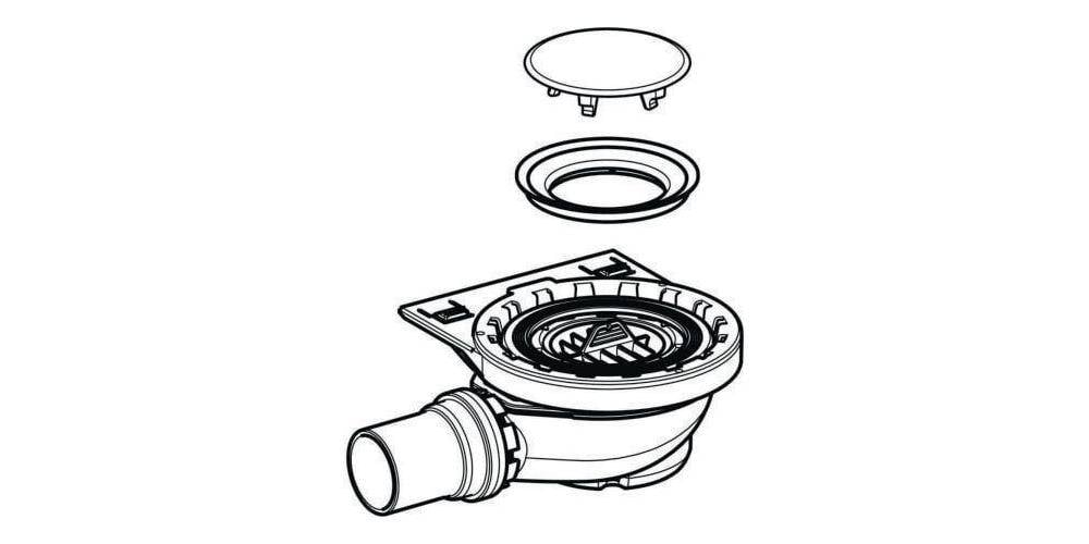 Geberit Duschwannenablauf für Setaplano, Sperrwasserhöhe 50mm-3