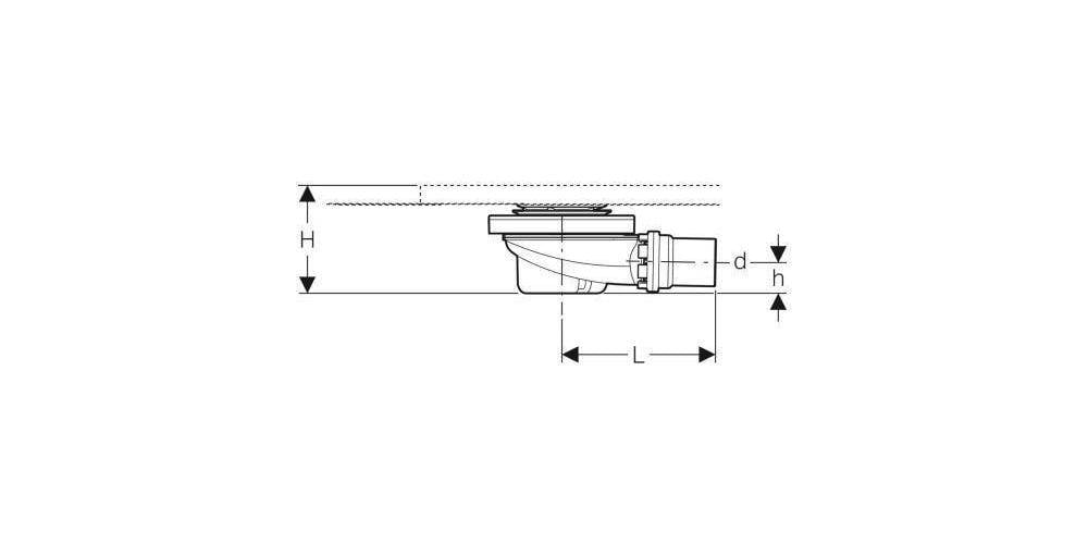 Geberit Duschwannenablauf für Setaplano, Sperrwasserhöhe 50mm-4