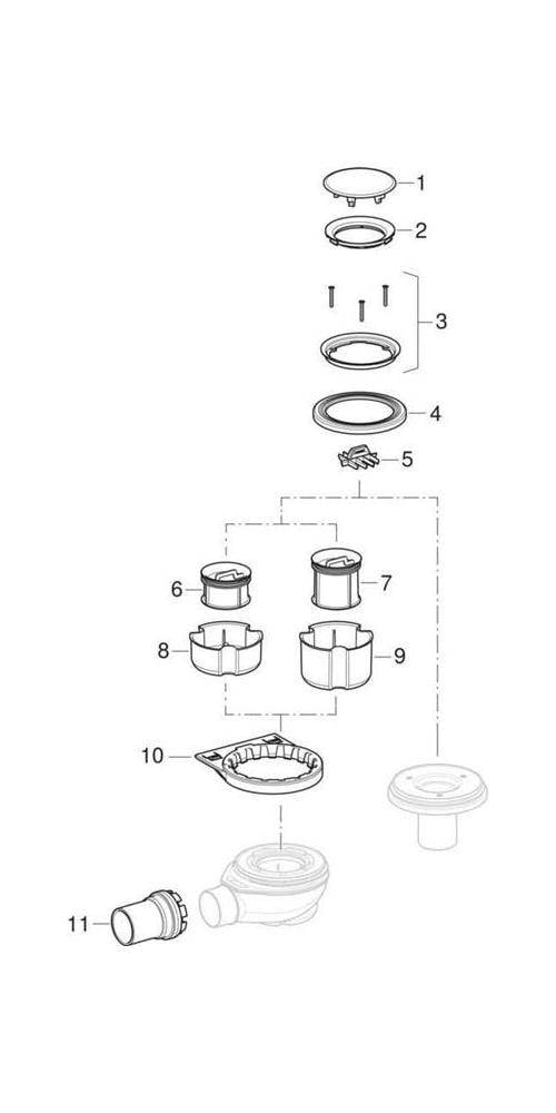Geberit Duschwannenablauf für Setaplano, Sperrwasserhöhe 50mm-5