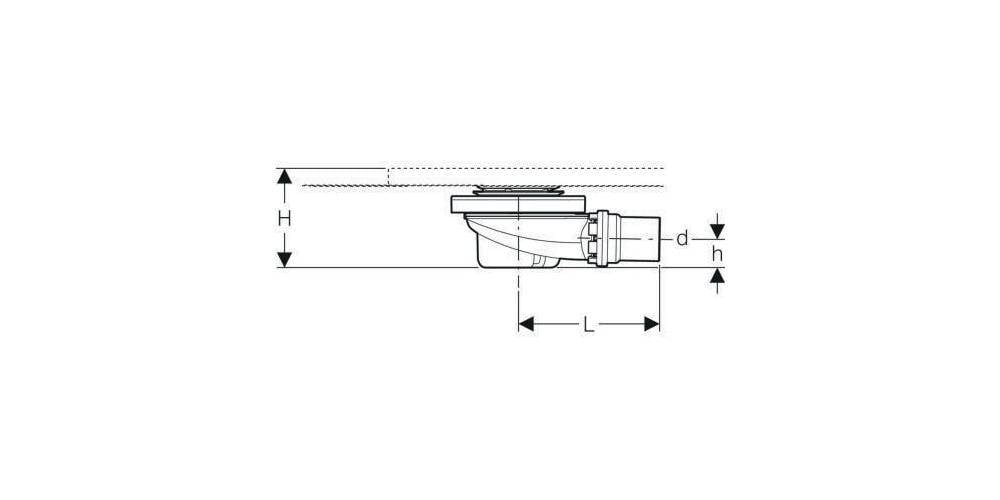 Geberit Duschwannenablauf für Setaplano, Sperrwasserhöhe 50mm-6