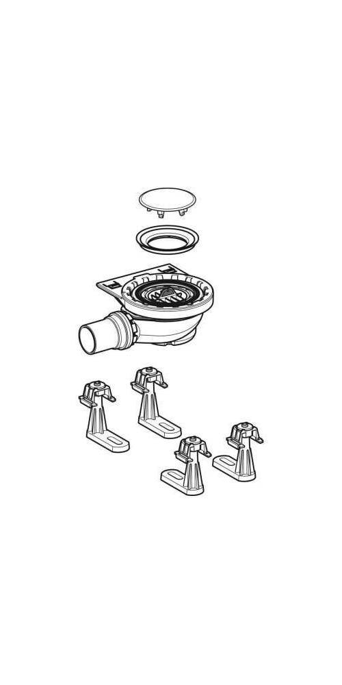 Geberit Duschwannenablauf f Setaplano Sperrwasserhöhe 50mm 4 Füße-0