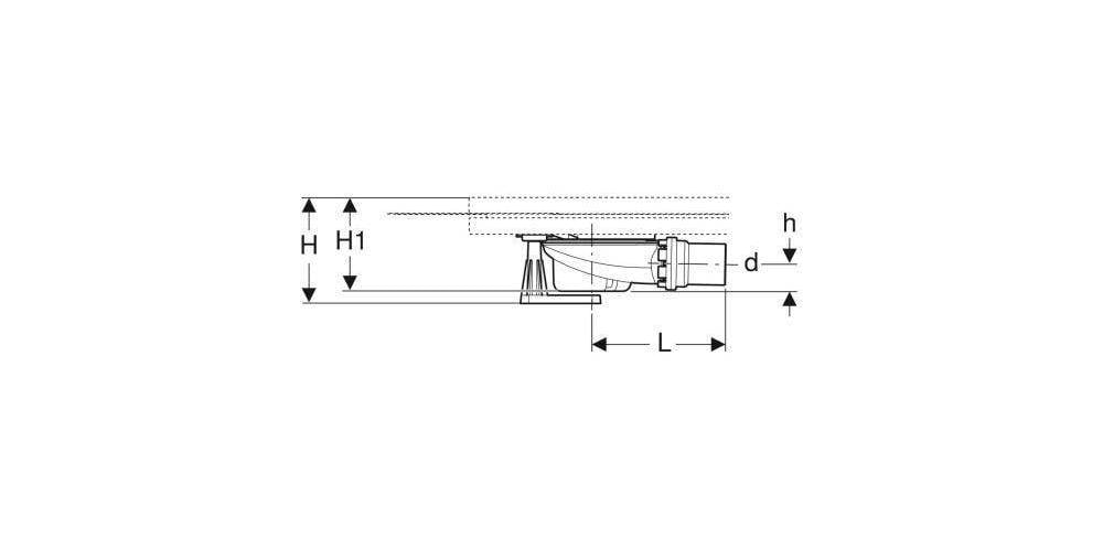 Geberit Duschwannenablauf f Setaplano Sperrwasserhöhe 50mm 4 Füße-3