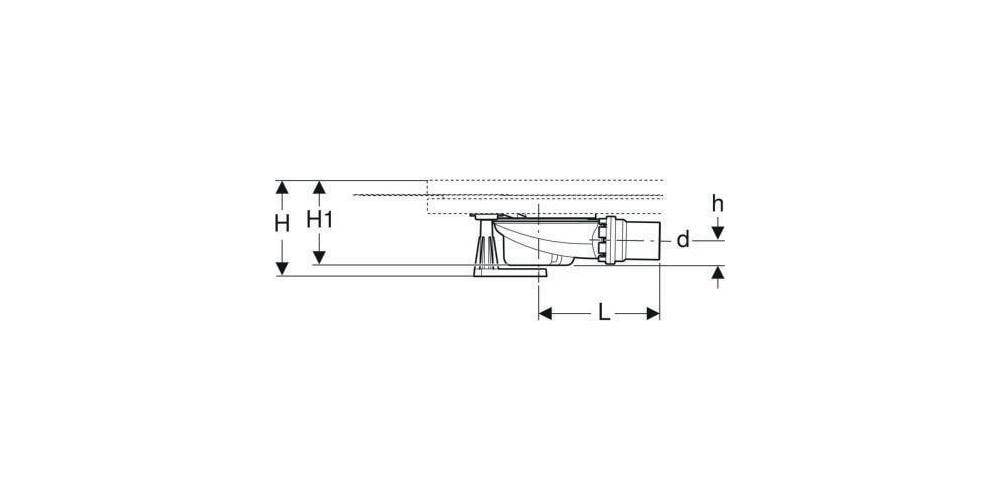 Geberit Duschwannenablauf f Setaplano Sperrwasserhöhe 50mm 4 Füße-5