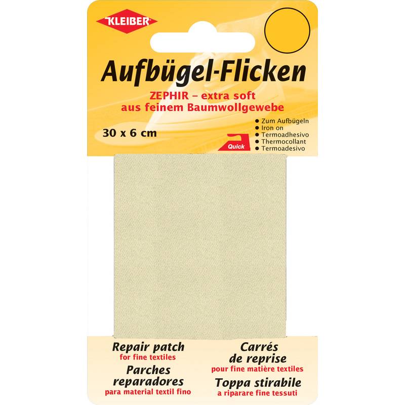 Kleiber Zephir Aufbügel-Flicken ca. 30x6 cm 16 creme
