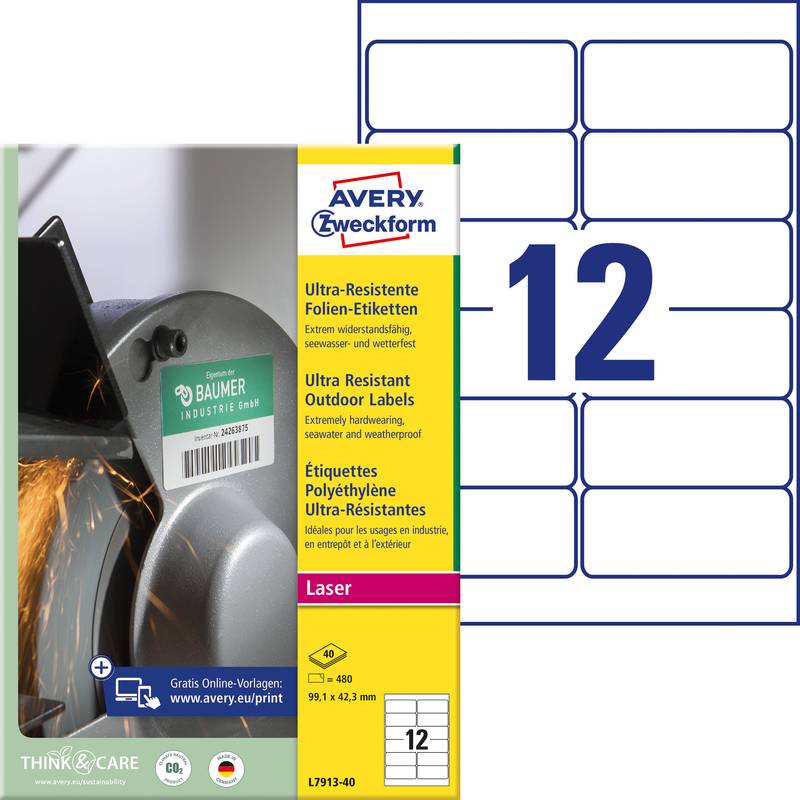 AVERY Zweckform Ultra-Resist. Folien-Etiketten, 99,1x42,3 mm-0