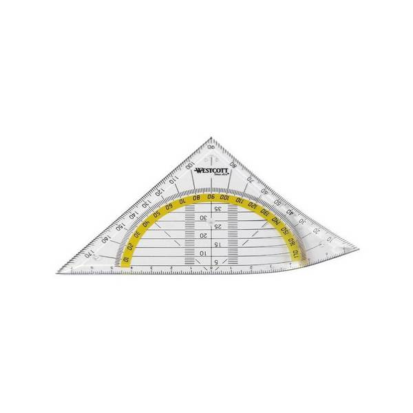 WESTCOTT Geometriedreieck, Hypotenuse: 140 mm, flexibel