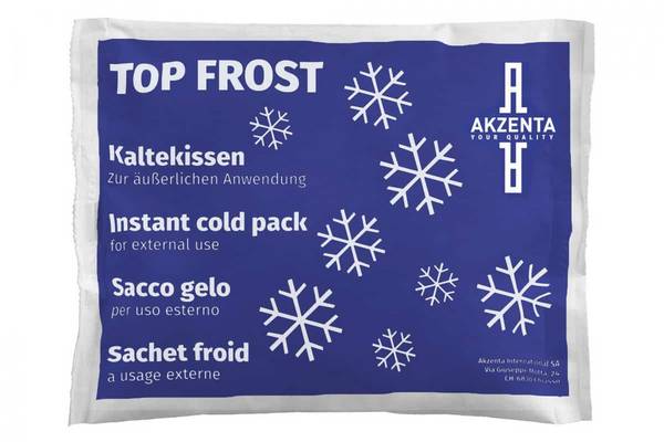 50 Stück Einweg Kältekompressen | Akzenta Top Frost | 13,5 x 18,0 cm