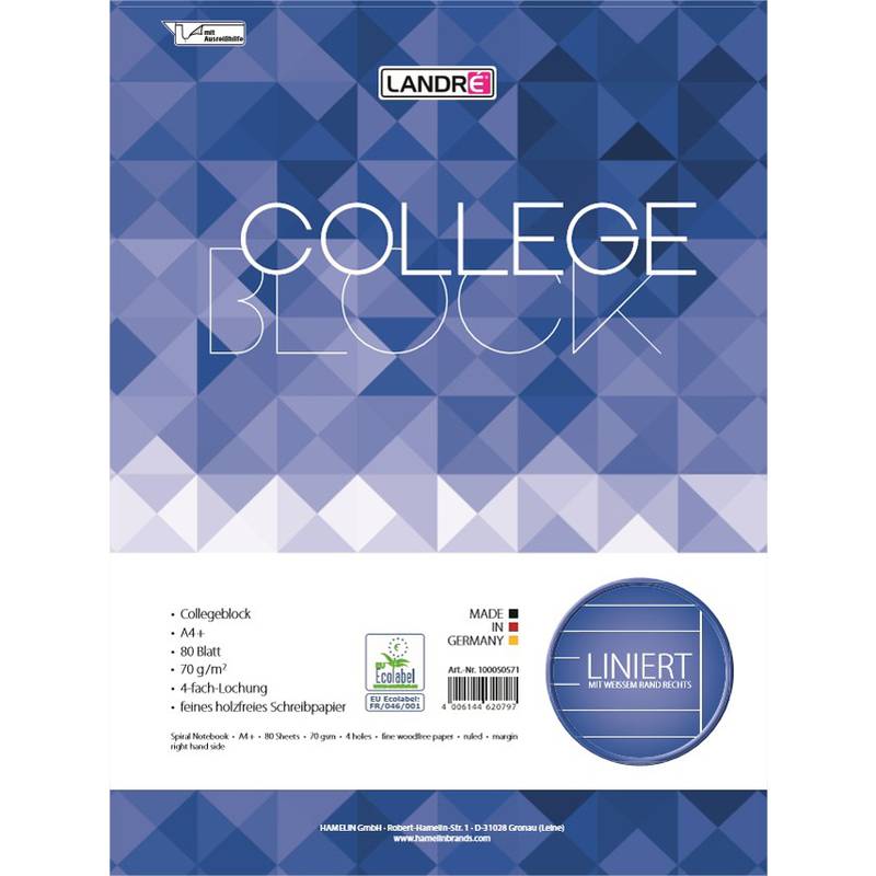 herlitz Collegeblock x.book, DIN A4, 80 Blatt, liniert-0