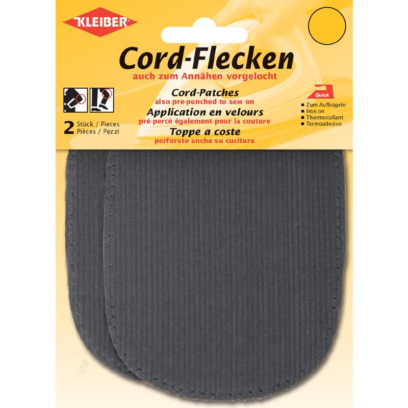 KLEIBER Cord-Flecken, 135 x 100 mm, hellgrau-0