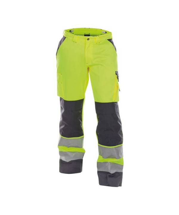 Warnschutzhose mit Kniepolstertaschen, NEONGELB/ZEMENTGRAU , Kurzgröße, Gr. 53