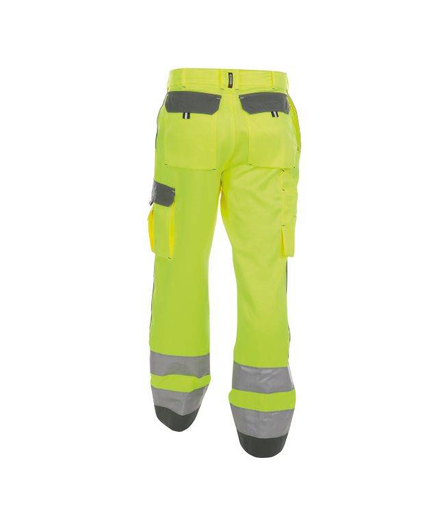 Warnschutzhose mit Kniepolstertaschen, NEONGELB/ZEMENTGRAU , Kurzgröße, Gr. 58-1