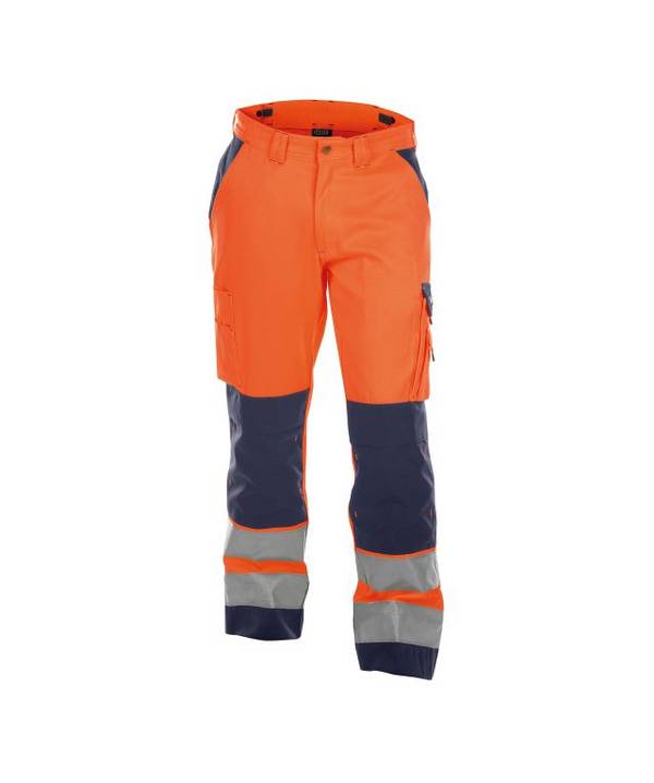Warnschutzhose mit Kniepolstertaschen, NEONORANGE/DUNKELBLAU, Gr. 54