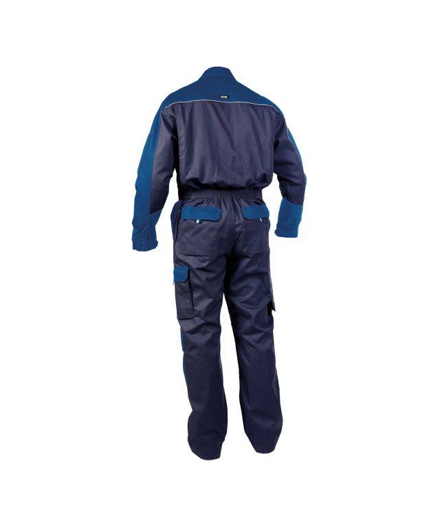 Zweifarbiger Overall mit Kniepolstertaschen, DUNKELBLAU/KORNBLAU, Gr. S-1