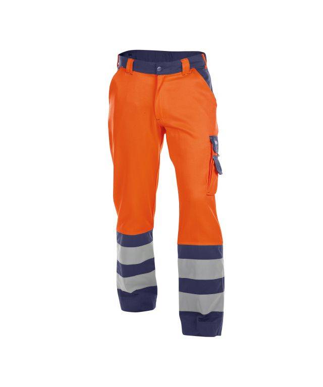 Warnschutzhose, NEONORANGE/DUNKELBLAU , Kurzgröße, Gr. 58-0