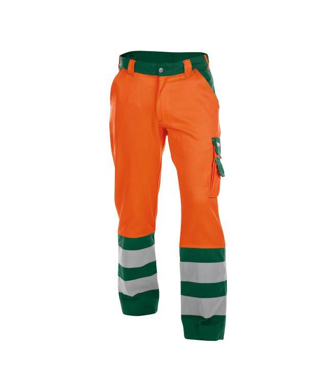 Warnschutzhose, NEONORANGE/FLASCHENGRÜN, Gr. 46