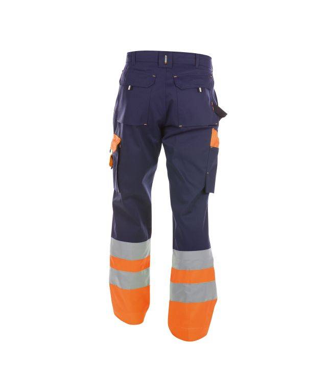Warnschutzhose, DUNKELBLAU/NEONORANGE , Kurzgröße, Gr. 50-1