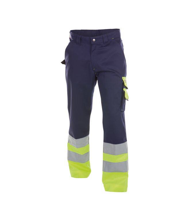 Warnschutzhose, DUNKELBLAU/NEONGELB , Kurzgröße, Gr. 50-0