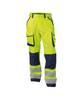 Warnschutzhose mit Kniepolstertaschen, NEONGELB/DUNKELBLAU, Gr. 42