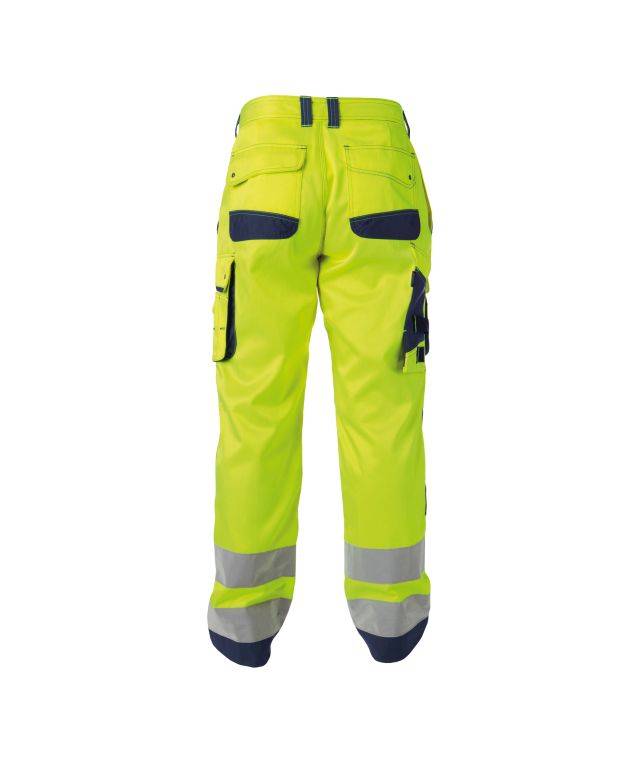 Warnschutzhose mit Kniepolstertaschen, NEONGELB/DUNKELBLAU, Gr. 42-1