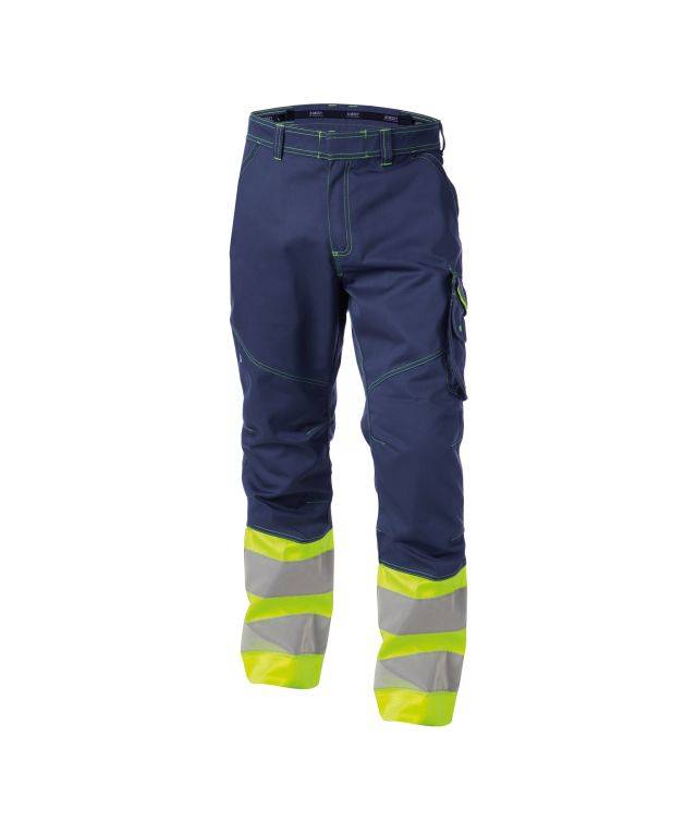 Warnschutzhose, DUNKELBLAU/NEONGELB , Kurzgröße, Gr. 54